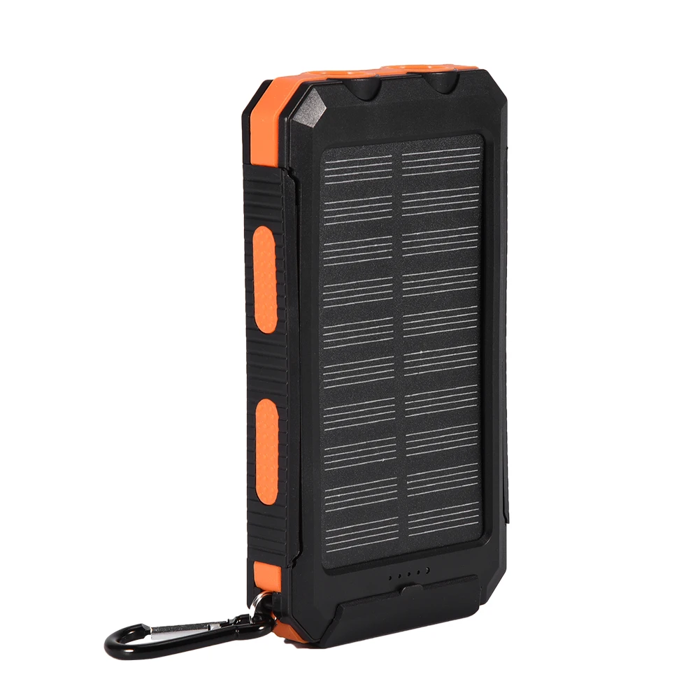 ZK40 10000mAh Outdoor Fast Charge Solar Mobile Power Bank Case DIY Kit with Compass Black Orange