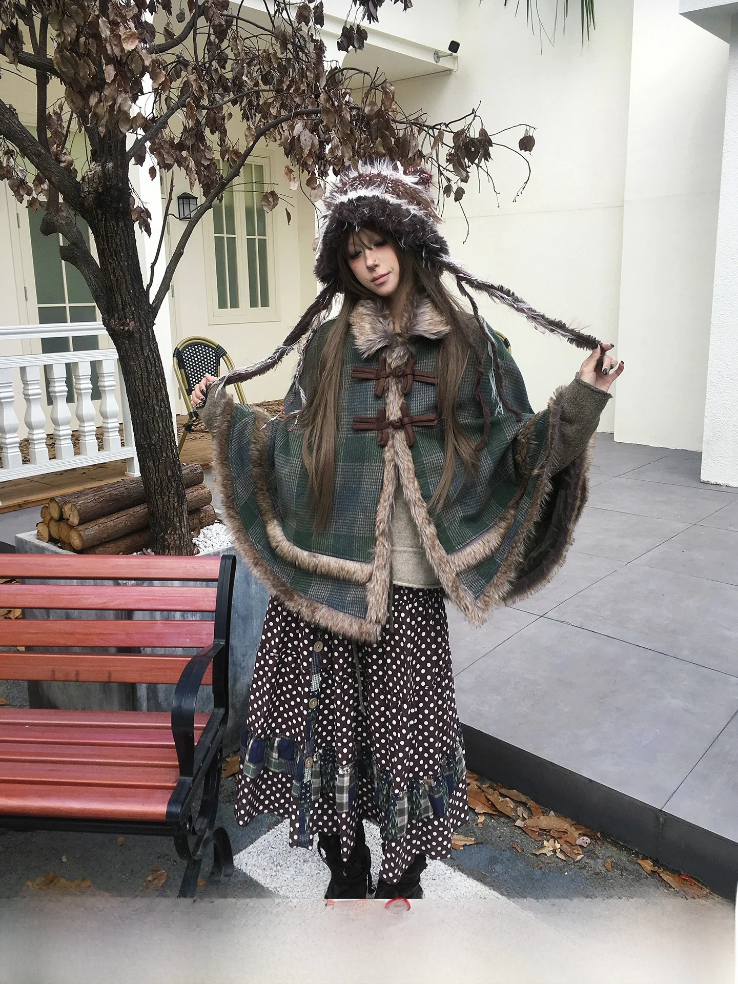 

Винтажное шерстяное пальто-накидка в стиле ретро с эффектом потертости, зимнее женское пальто из шерсти с эффектом пузырькового переплетения, винтажное пальто-накидка в стиле «ленивый шик»