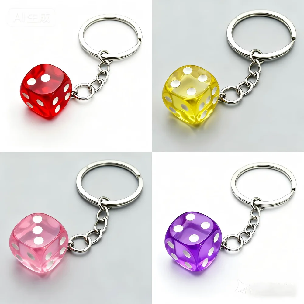 

European American fashion trends red simulation three-dimensional diceMale and Female key smartphone chain atchains cross-borde