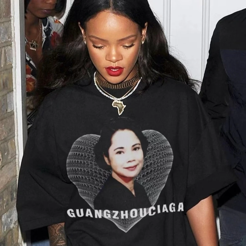 

Xiguan Muse Gillian Ajiao T-shirt Pure Cotton Loose Trend Pattern Design Li Caijiao Short-sleeved T-shirt on Clothes Ins