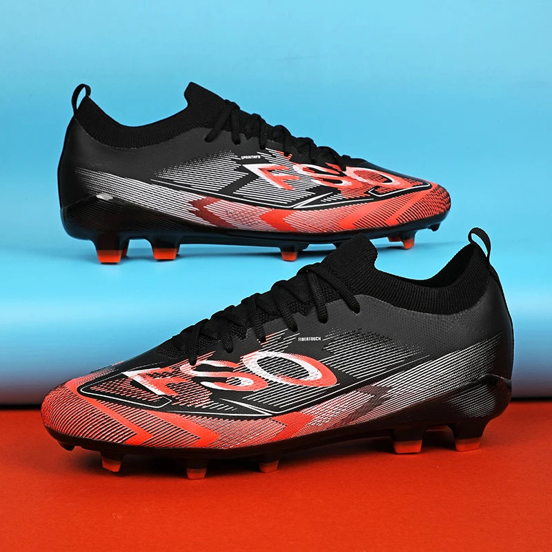 Professionele hoge voetbalschoenen voor heren, gebroken spikes, korte spikes, kunstgrastraining, ademend, antislip damesschoenen
