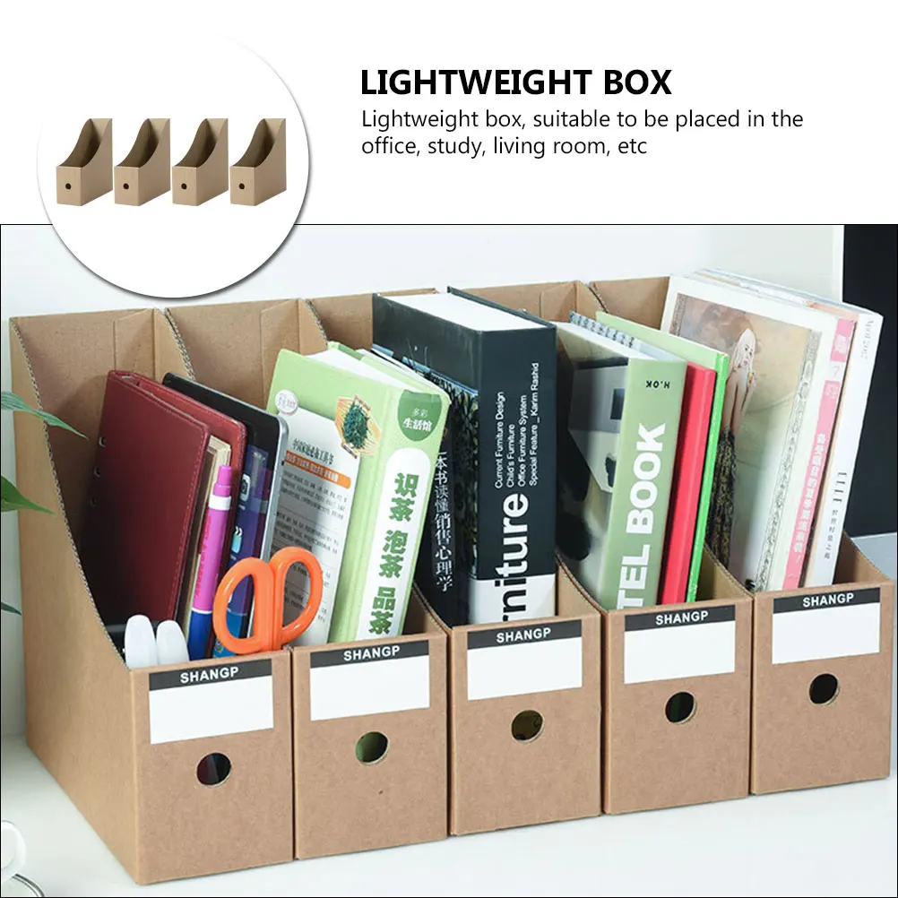 

4 Pcs File Storage Box Office Bins Desk Desktop Document Holder Boxes Paper Child