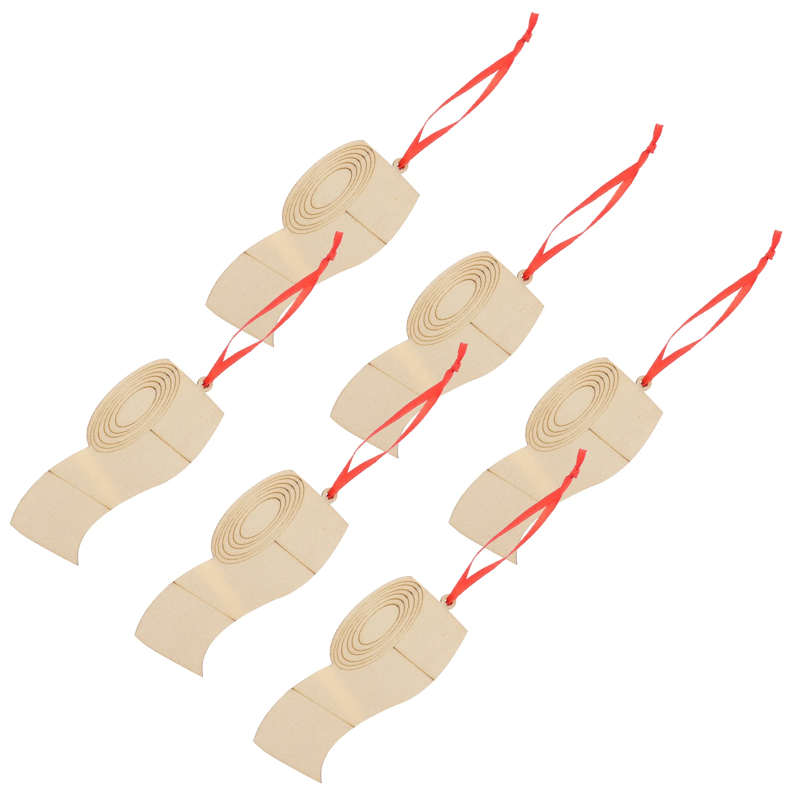 

6 Pcs Wooden Pendant Christmas Home Decor Tree Pendants Xmas Hanging Intelligent Environmentally Friendly Decorations Ornament