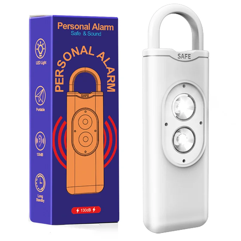 New Outdoor Portable Anti Wolf Alarm Personal Self-Defense Artifact with 130dB SOS LED Light Dual Light Explosion Flash