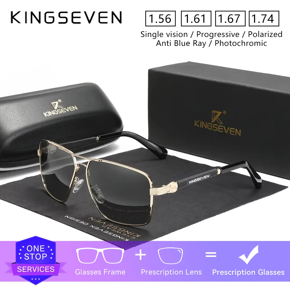 

KINGSEVEN Brand Classical Optical Lens Sunglasses Driving Prescription Myopia Hyperopia Progressive Glasses Men/Women Eyewear