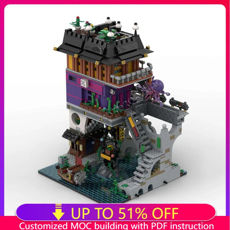 

3021 шт. MOC кибер-стиль Tower, набор строительных блоков, креативная городская сцена, архитектурная модель, кирпичи, детский набор головоломок «сделай сам», подарок