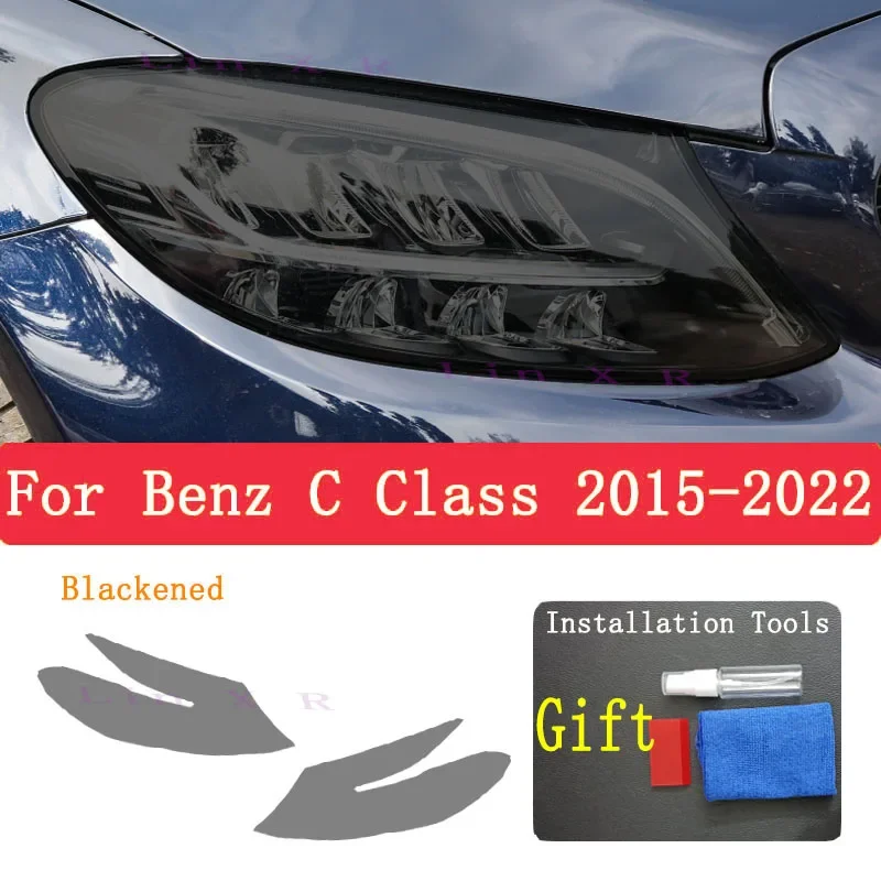 

Защитная пленка из ТПУ для Mercedes Benz C Class W205 2015-2021, внешняя наклейка на фары автомобиля, защита от царапин, аксессуары для передних фар