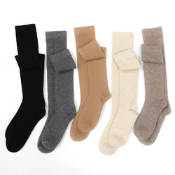 100% pure cashmere women's thick autumn and winter mid length socks, warm leg socks, cold resistant leg protection