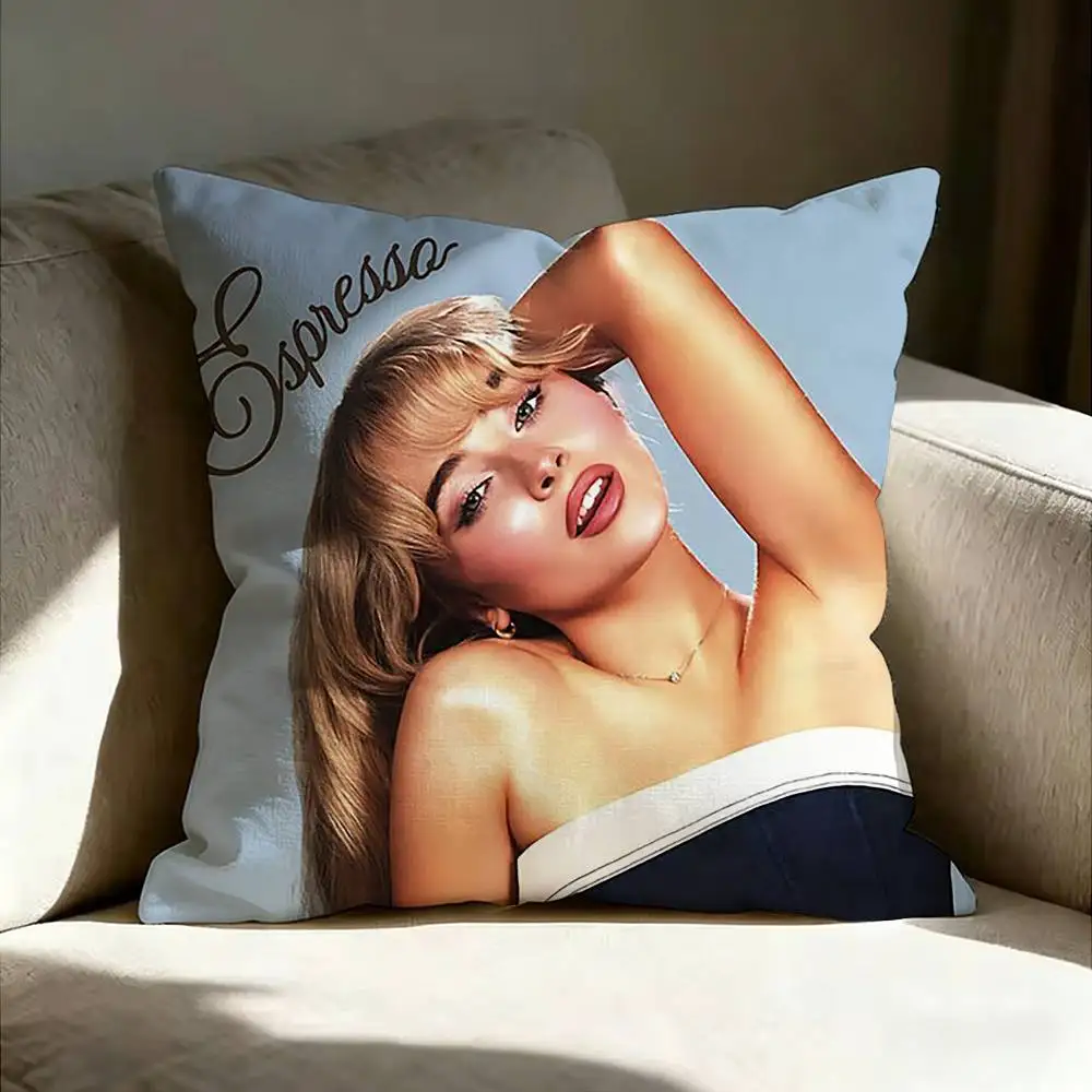 S-Sabrina C-Carpenter Singer  Various Sizes Square Pillow Case For Car Home Bedchamber Decor