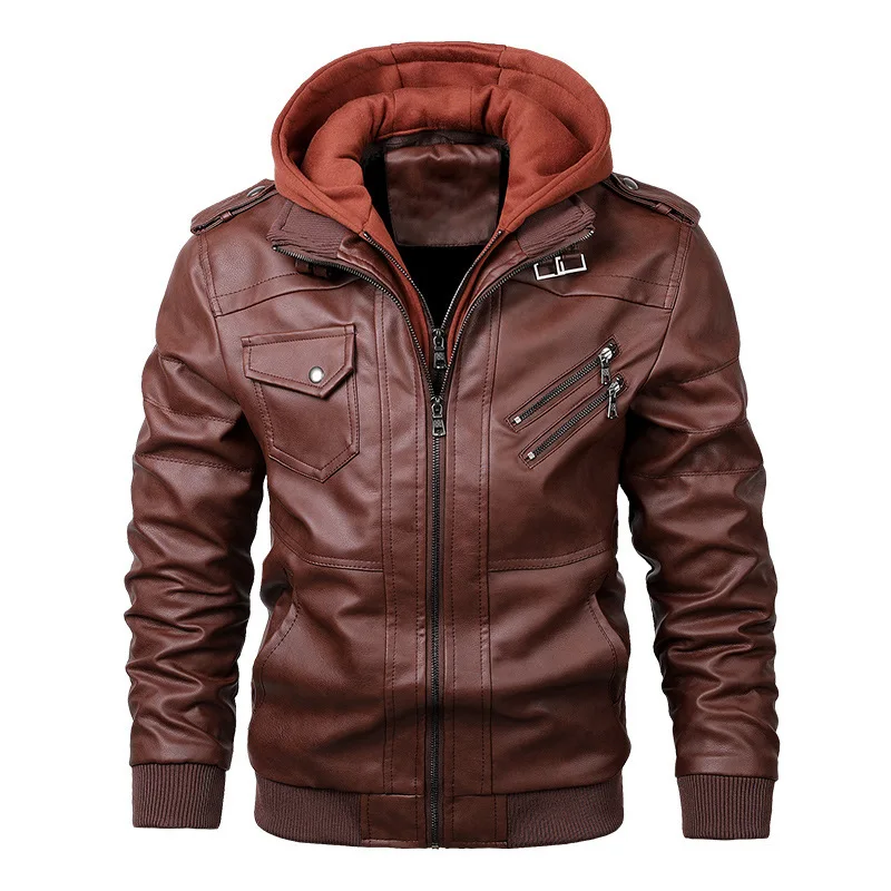2025 Spring and Autumn New Pu Leather Jacket Men's Locomotive Versatile Handsome Jacket Reflective Retro Casual Jacket