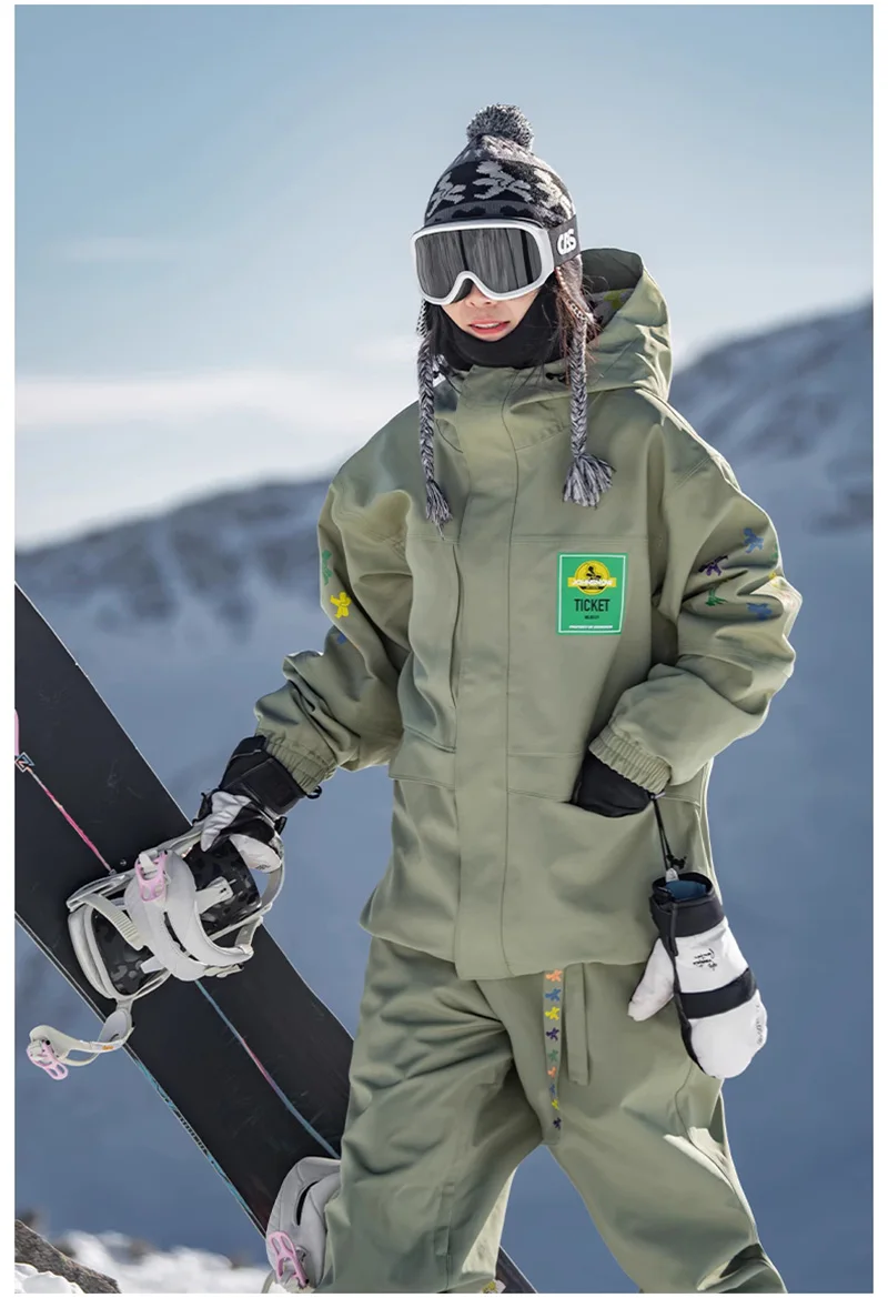 John Snow Men Women Snow Suit Sets American-style Waterproof Windproof Outdoor Ski Jacket And Pants New Professional Ski Suits