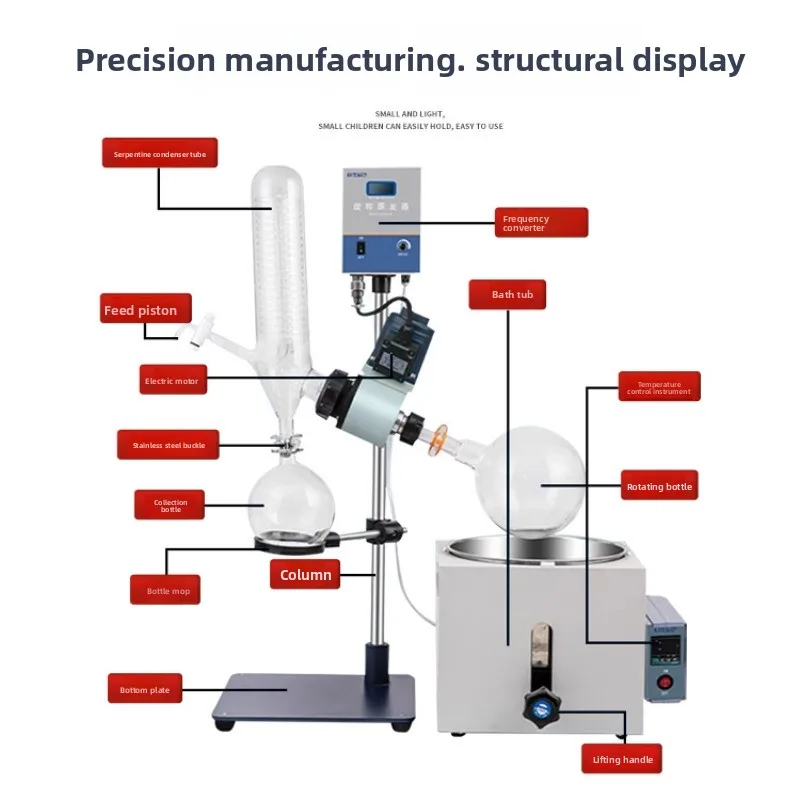 Accurate temperature control laboratory large evaporator small glass rotary evaporator