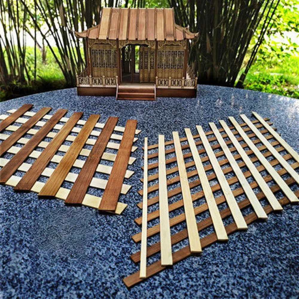 20Pcs DIY Double Contrast Wood Bar Building Model Material Wood Stick Handmade Building Model Materials Square Wood