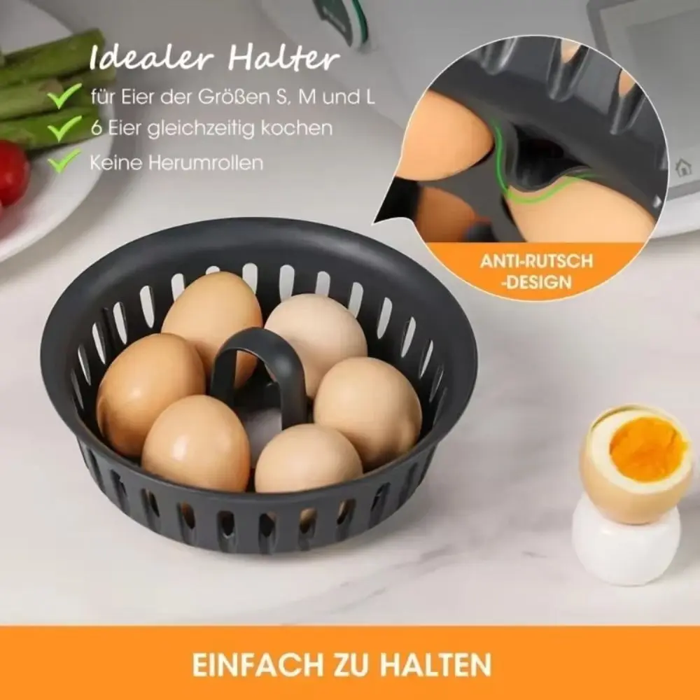 Dual Function Egg Cooker Basket Removable Poaching Cups Dishwasher Safe Egg Poacher Insert for TM5 TM6 Machine Accessories
