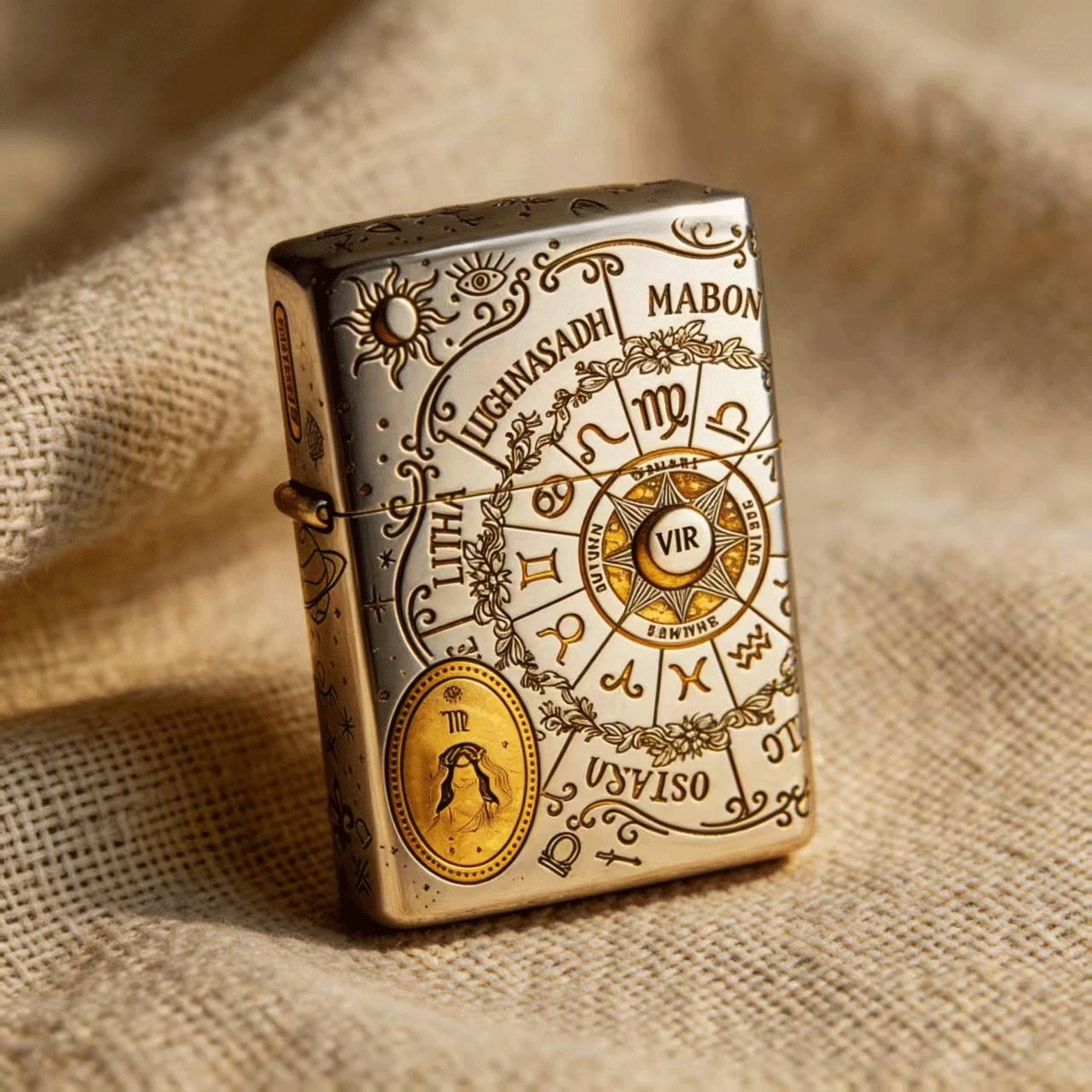 CHIEF Third Generation Twelve Constellations Creative Windproof Personalized Kerosine Lighter, Engraved Men's Gift Collection