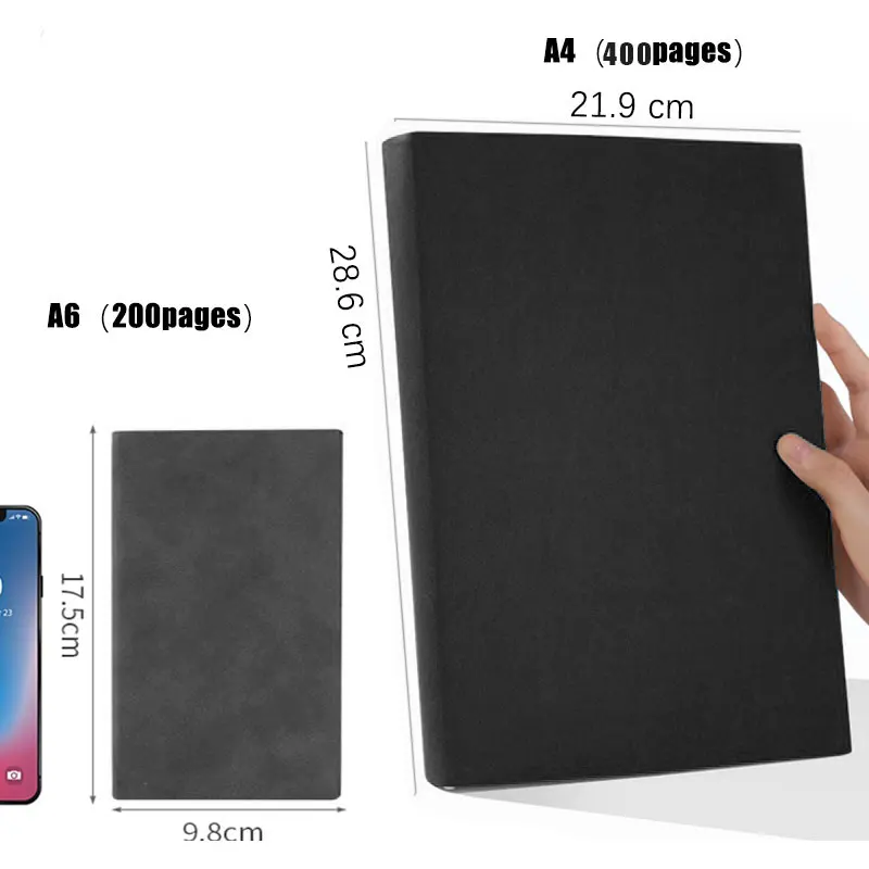 A4 A6 Notebook Thickened Large Notepad Soft Leather Ultra-thick Horizontal Line/blank Diary Notebook 416pages/200pages