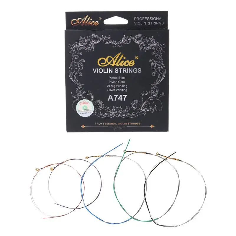 Universal Violin String Set Silver String (GDAE) Steel with Nickel-Plated for Head for Violin Instrume