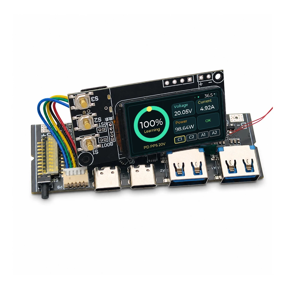100W Power Bank DIY Motherboard PD3.1 QC3.0 UFCS Fast Charging Board 3-5S Lithium Battery MPPT Solar Buck Boost Converter PCB