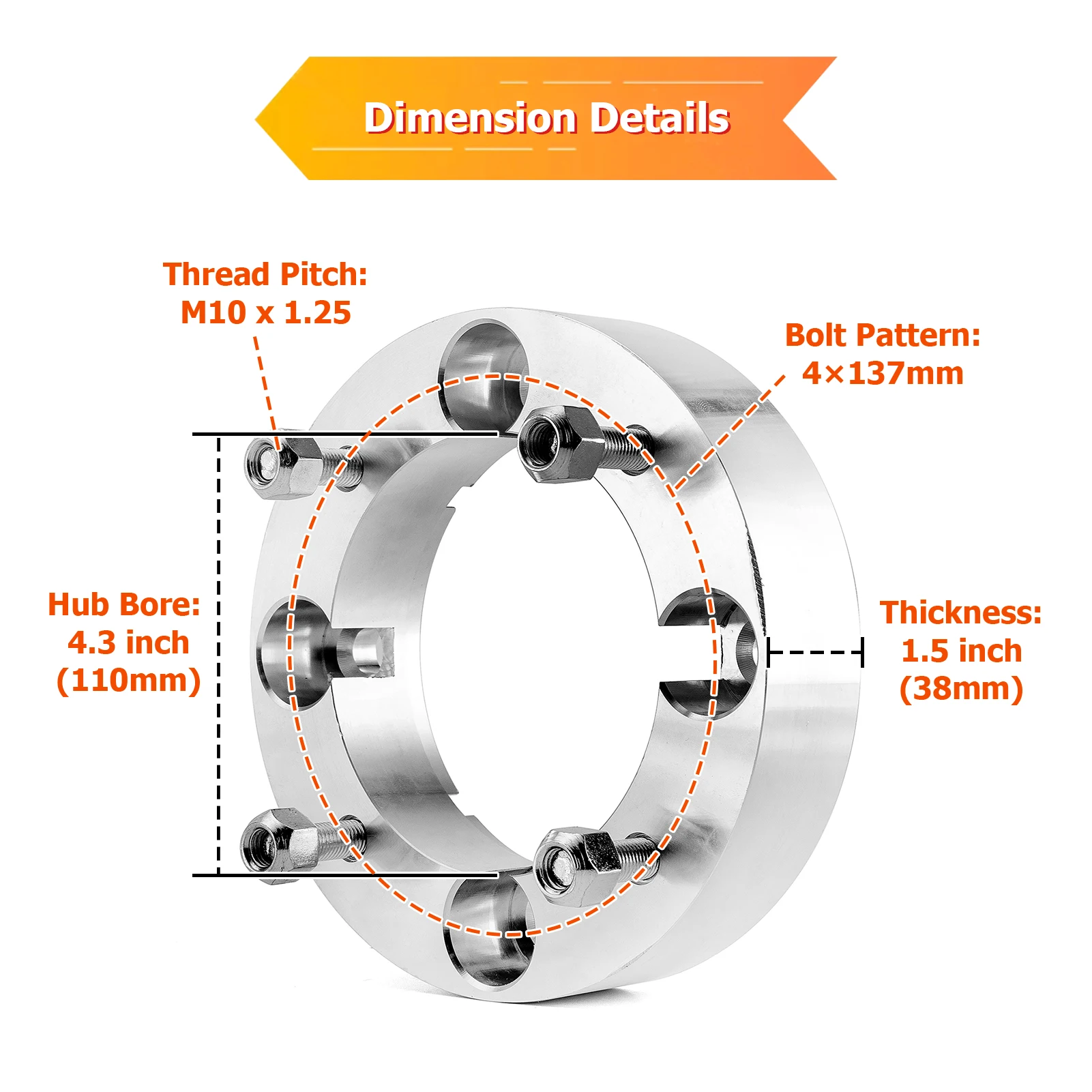 2pcs UTV ATV 1.5 inch wheel spacer adapter for Can-Am Outlander Renegade Commander Defender Traxter Maverick Sport Trail