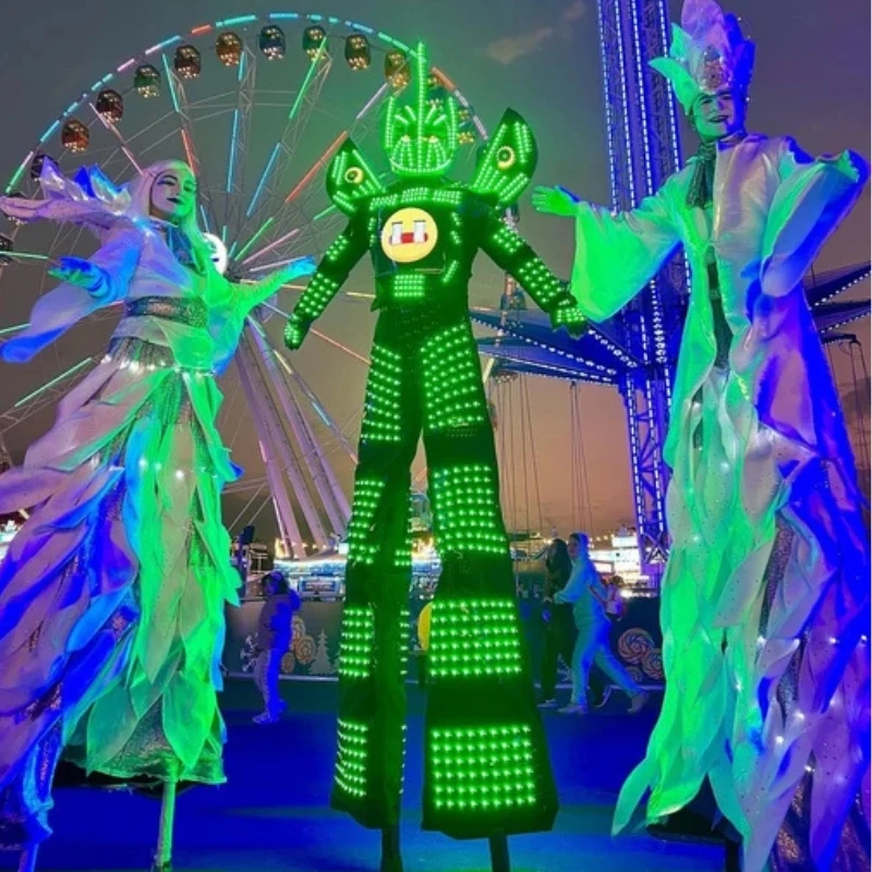 

Gogo Dancer Costumes Led Screen Disfraz Robot Led Light Costume Lighting Stage Set Halloween Party Performance Cosplay Clothing