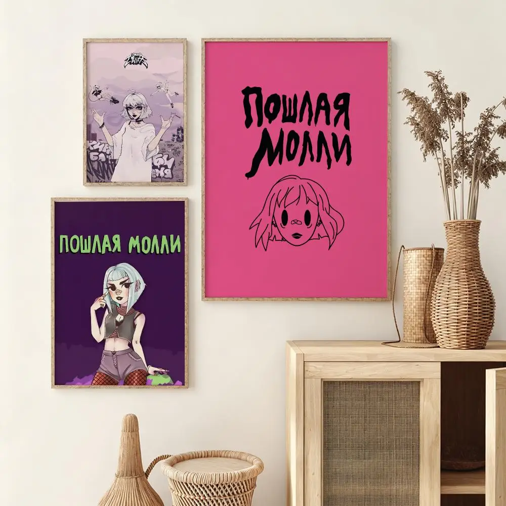 Ukraine Singer P-Poshlaya Molly Poster Wall Stickers HD Painting Self Adhesive Art Decals for Living Room Home Bedroom Decor