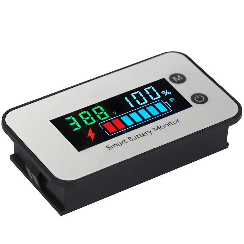 12V Battery Monitor With LCD Display – DC 7.5-100V, 0-100A Bi-Directional Current Detection, For RVs, Solar Systems, Electric Bikes & More