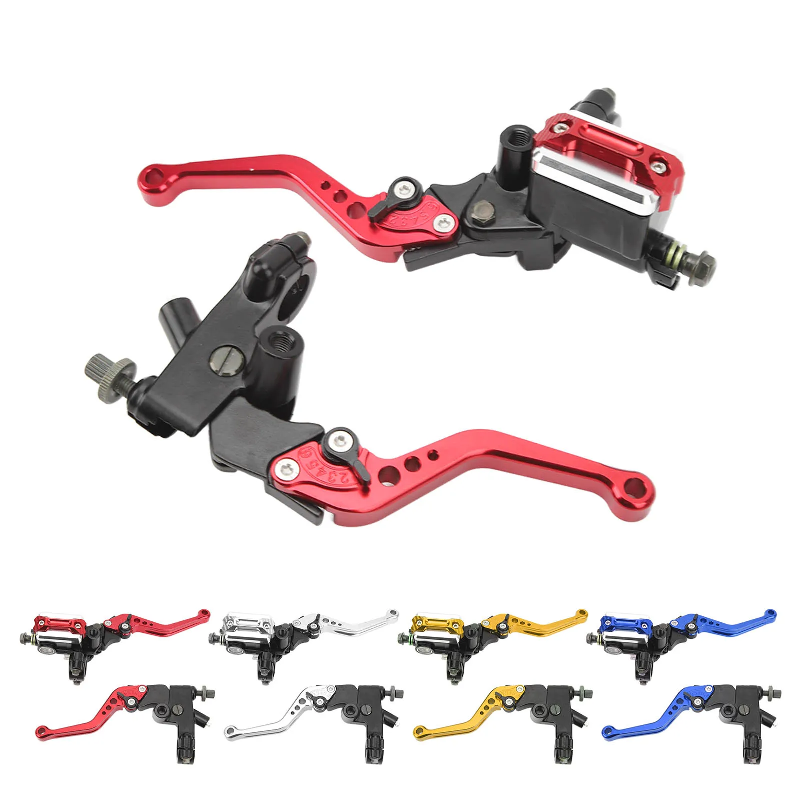 

1 Pair 7/8in Brake Master Cylinder Lever Universal Motorcycle Handlebar Kit with Reservoir Carbon Fiber Hand Guard