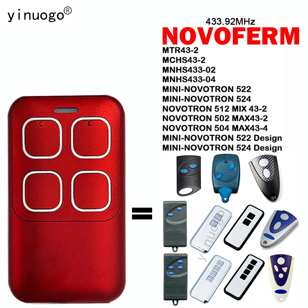 For NOVOFERM MINI-NOVOTRON 522 524 NOVOTRON 512 502 504 MTR43-2 Garage Door Remote Control 433.92MHz NOVOFERM Remote Control