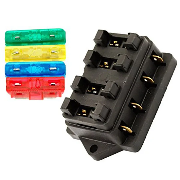 

Kit Automotive Holder Box 4- /24V Waterproof Fuse Block Terminal Automotive Mini Fuse Box Assortment Kit