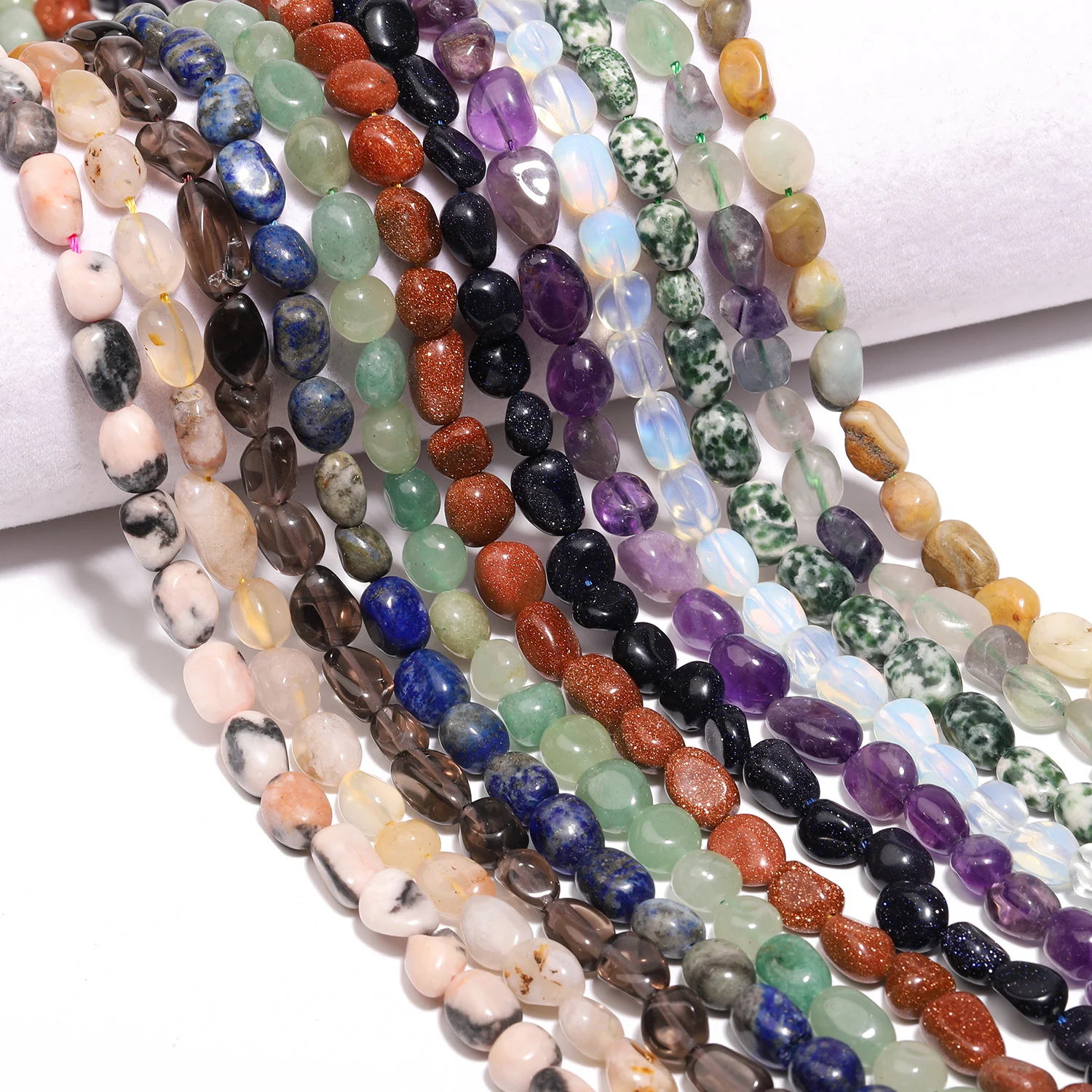 8-10mm Irregular Natural Stone Beads Amazonite Tiger Eye Quartz Amethyst Jasper Loose Beads for Jewelry Making DIY Bracelet
