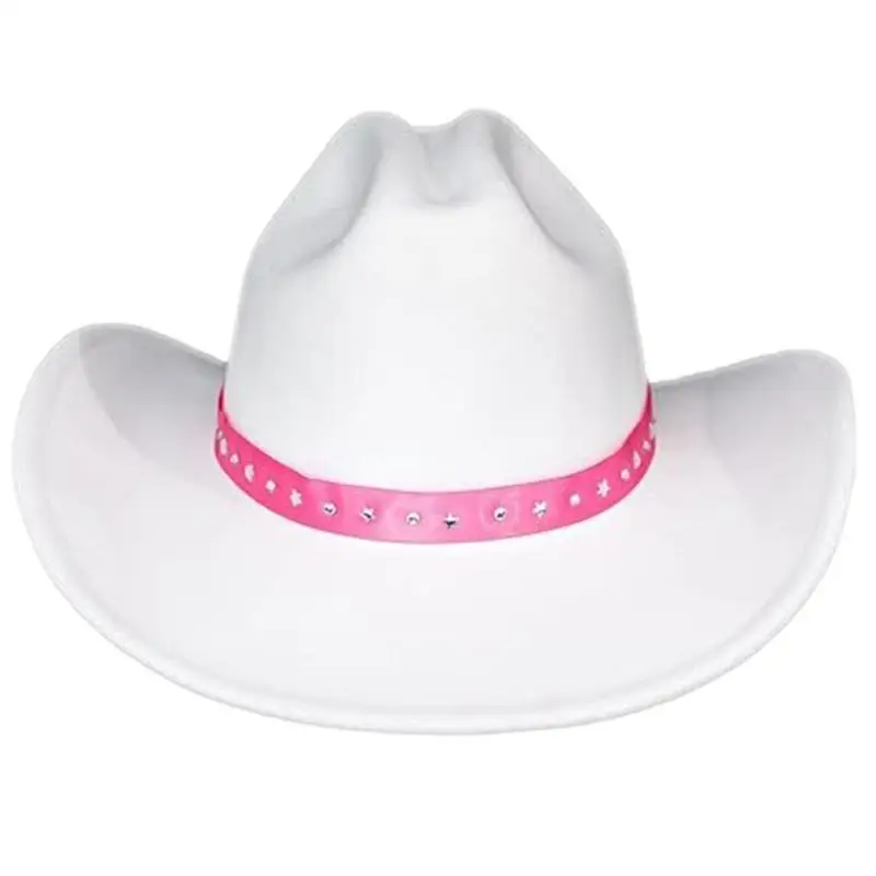 

652F Star Decor Band Cowboy Hat Vintage Western Styles Cowgirl Hat For Cosplay Party