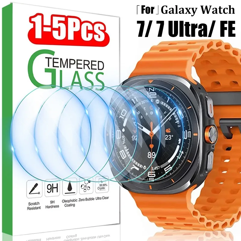 Tempered Glass for Samsung Galaxy Watch 7 FE Ultra 40mm 44mm 47mm Screen Protector HD Clear Anti-Scratch Protective Film Glass