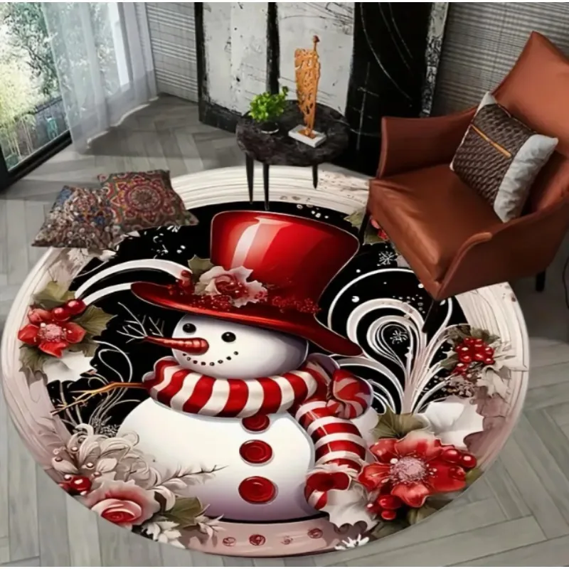 Christmas Snowman Doormat – with Anti-Fouling, Anti-Slip Bottom, Retro Style for Holiday Home Decor