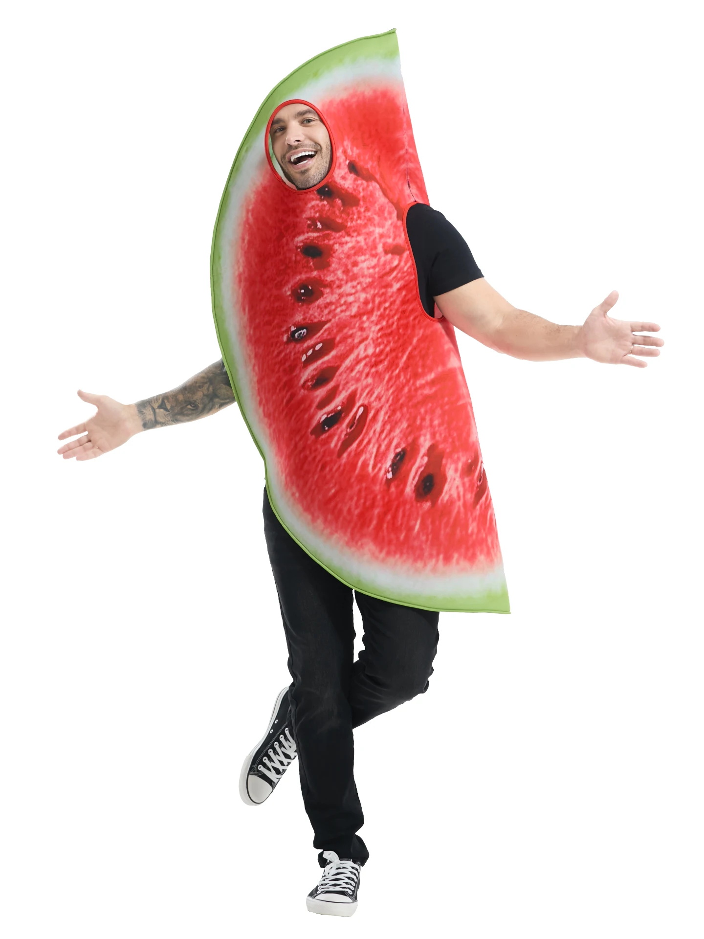 Creativo loween Costume Frutta Verdura Dr up Divertente Per Adulti Anguria Tema Performance Vestiti Palcoscenico Etnico Fas...