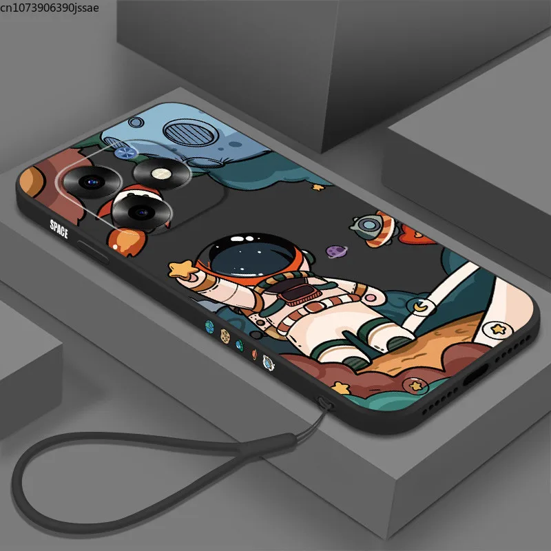 

Астронавт жидкий силиконовый чехол для Itel S23 Plus / Itel S23 / ItelS23 / ItelS23Plus защита от падения