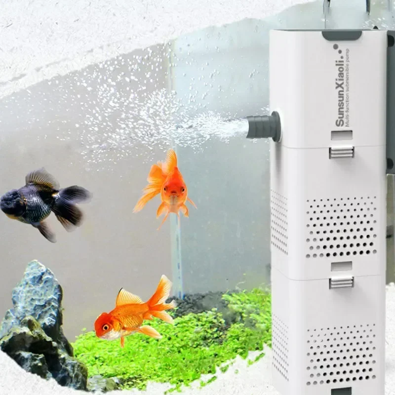 Aquarium Filter Pump 3 In 1 Aquarium Air Pump Wave Pump Fish Tank Submersible Air Oxygen Internal Pump Aquarium Powerhead Pump