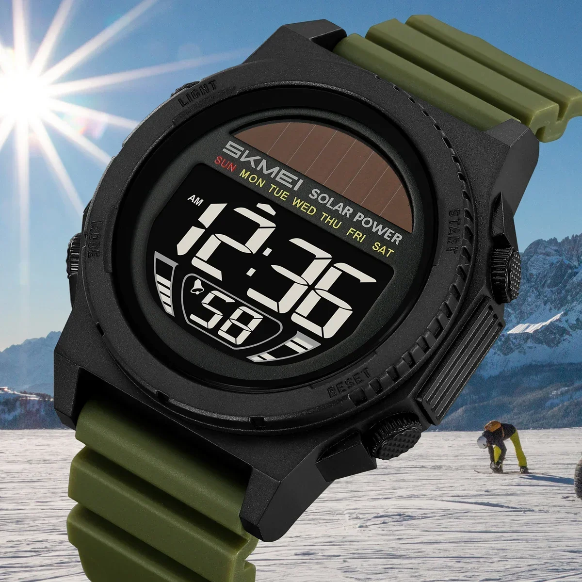 SKMEI 2358 Fashion Casual 5Bar Waterproof Chrono Wristwatch Clock Reloj Hombre Energy Digital Sports Electronic Watches For Men