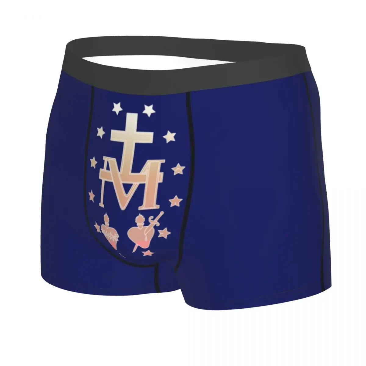 Custom Cool Miraculous Medal Boxers Shorts Panties Men's Underpants Breathable Medal of Our Lady of Grace Briefs Underwear