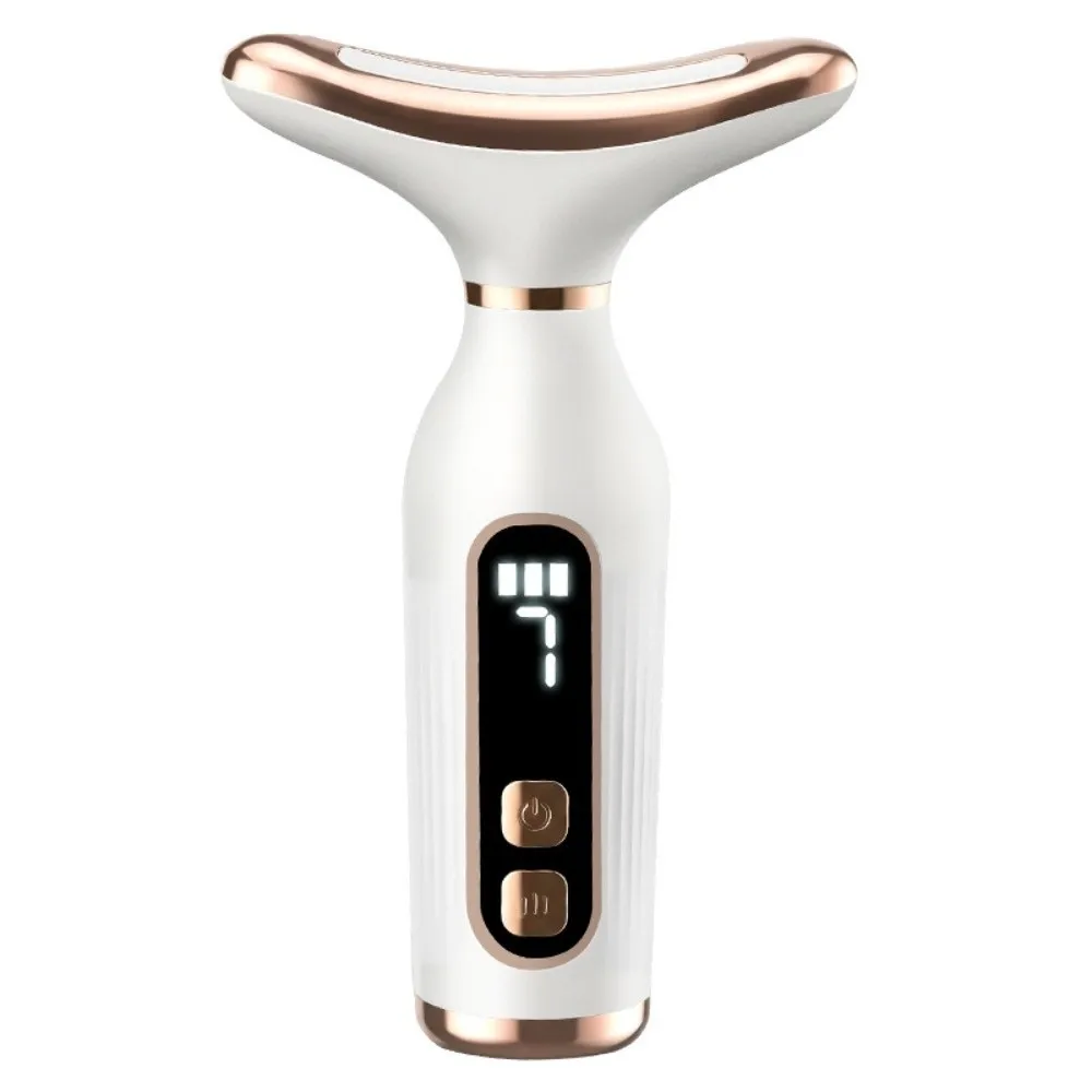 7-Color LED Light Face Massager 7 Vibration Modes 3 Intensity Levels Facial Beauty Device Face & Neck Dual Use Wireless