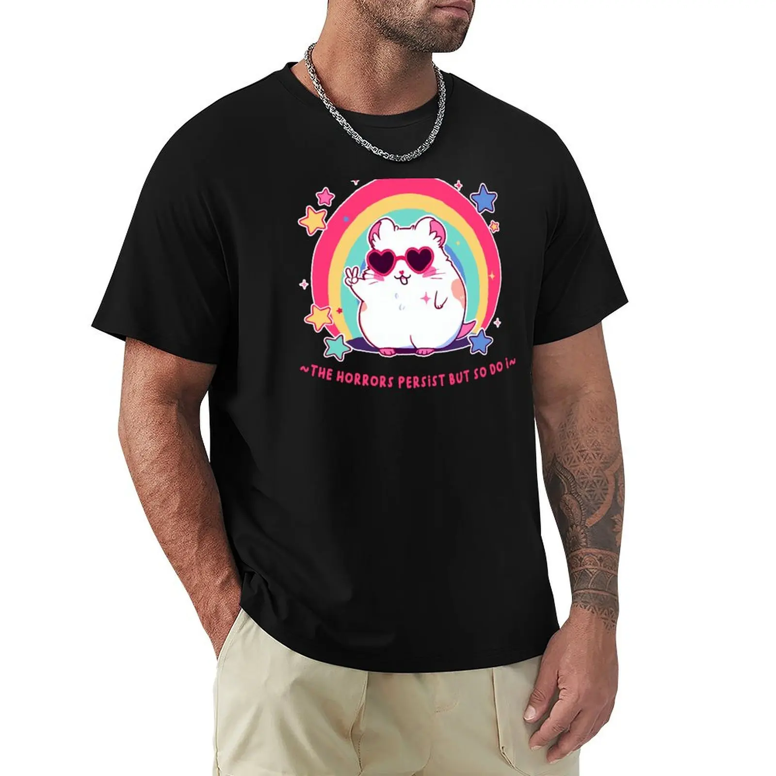 les horreurs persistent - T-shirt mème hamster - T-shirt athlétique à séchage rapide pour hommes