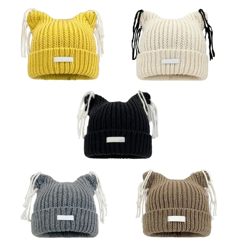 

Letter Patches Hat Youth Fashion Hat Personality Styles Hat Knitted Warm Dropship