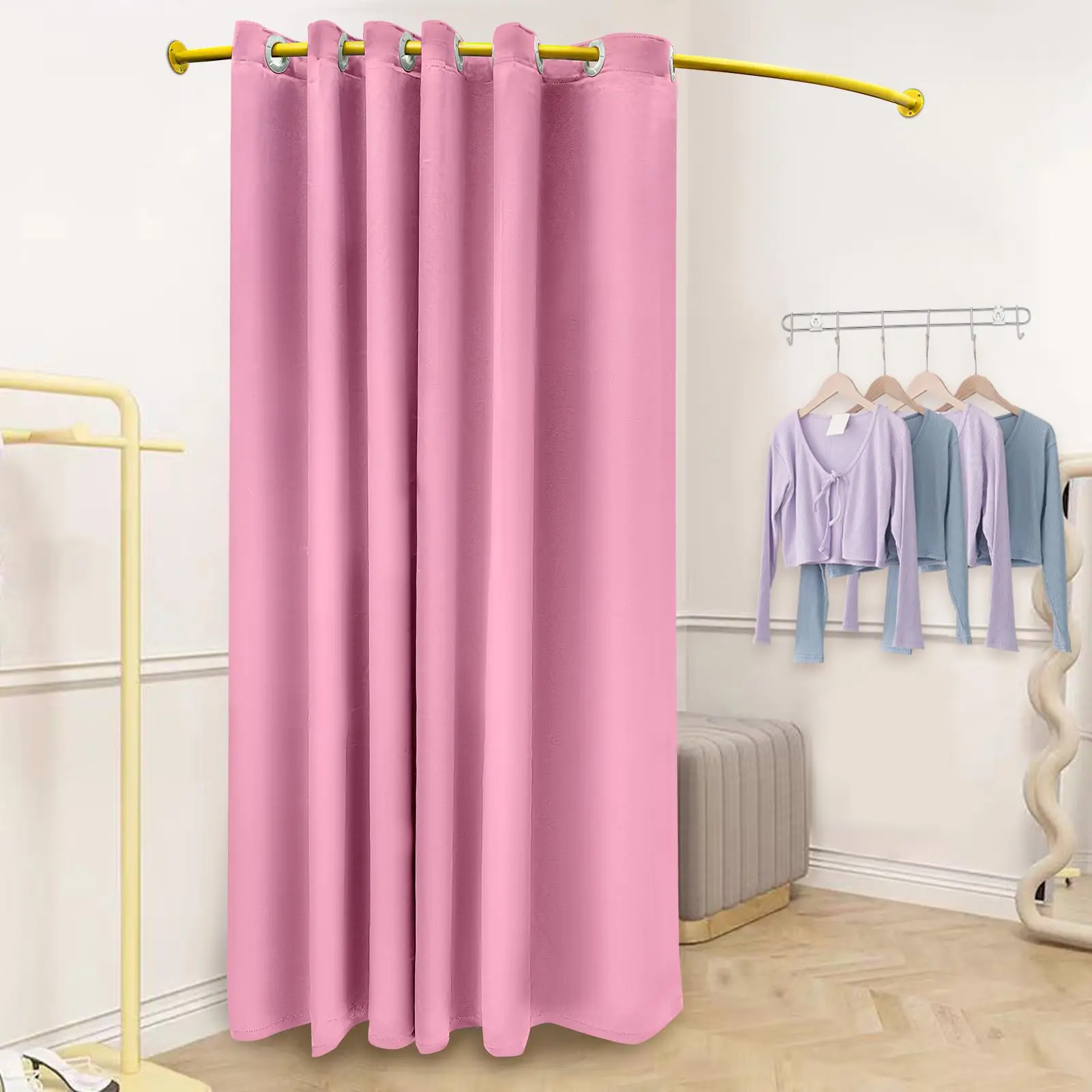 U-образная гардеробная, защита конфиденциальности, перегородка для раздевалки, примерочная и гардеробная для магазина одежды для бутика, перегородка для штор