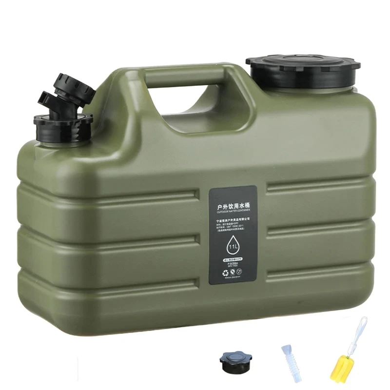 11L Water Bucket Large Capacity Portable Drinking Water Canister with Detachable Faucet No Leakage for Outdoor Travel Driving