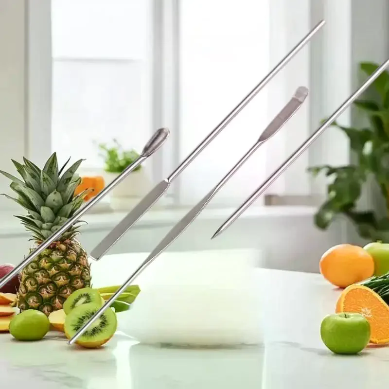 4 pçs ferramenta de haste de agitação da arte do prego pó de aço inoxidável líquido gel polonês colher espátula fundação ferramenta de mistura