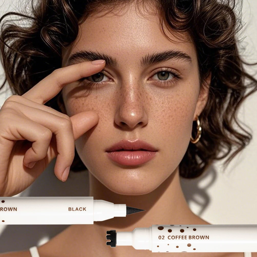 液体エアクッションそばかすスタンプペン 6 点ヘッドそばかすナチュラルシミュレーションフェイクドットアイライナーペン防水持続メイク