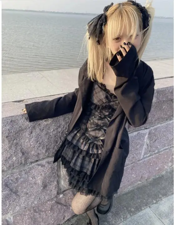 Summer Autumn Preppy Style Gothic Girls Sexy Sling Dress Balck Pleated Mini Short Plaid Women Sleeveless Large Pendulum Dresses