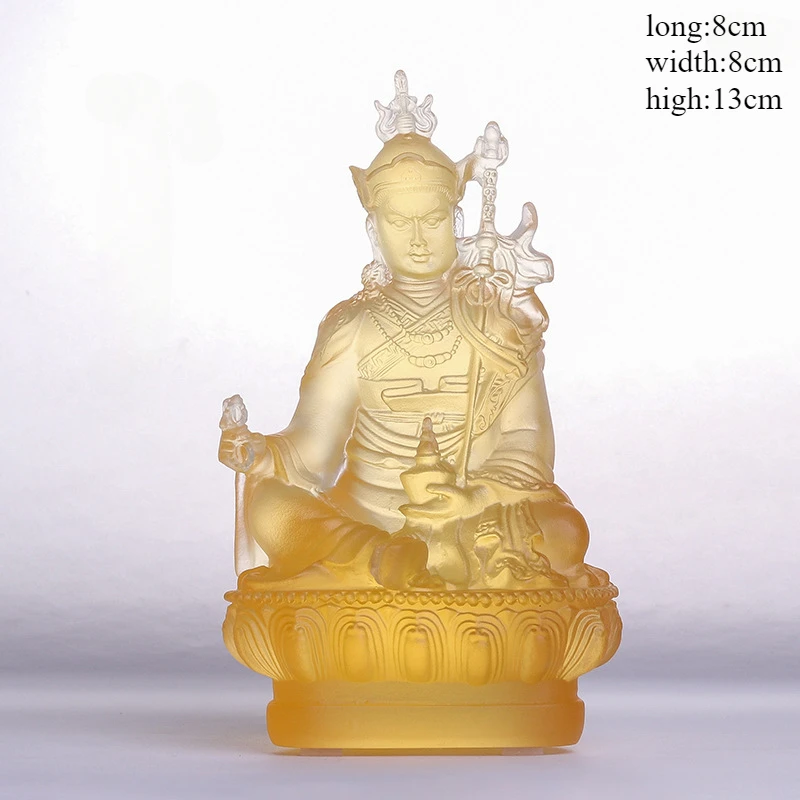 Small Size Coloured Glaze Lotus Born Maharishi Buddha Statue Home Tibetan Lotus Bodhisattva