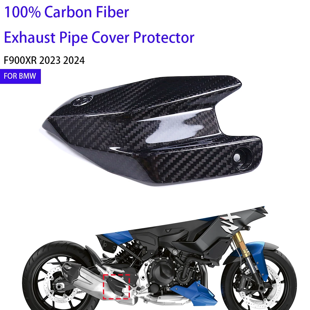 Motorcycle Heat Shield Guard Fairing For BMW F900XR 2020-2024 100% Pure 3K Carbon Fiber Exhaust Pipe Cover Protector Accessories