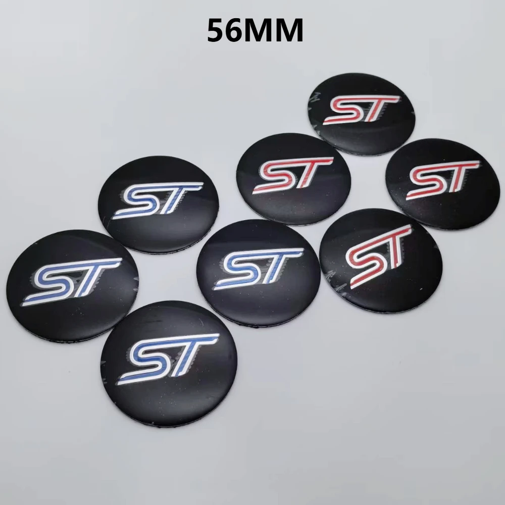 

4pcs 56mm ST Line Logo Emblem Car Stickers Accessories for Ford Car Wheel Center Caps Wheels Rim Hubcap Hub Cover Badge Replace