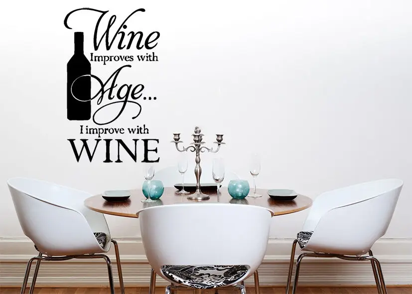 

Wine Improves With Age Kitchen Dining Room Decal Wall Art Sticker Picture